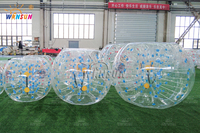 Idéal pour les parcs, les écoles et les fêtes dans l'arrière-cour Facile à gonfler certifié CE Zorb gonflable PVC TPU jeu de balle bulle transparent