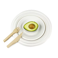 Assiette en papier jetable 5/7/9/10 pouces Assiette à gâteau épaisse Pulpe de canne à sucre Biodégradable Pique-nique Barbecue Assiette en pulpe blanche Bagasse