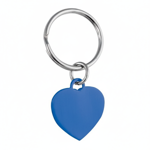 Portachiavi con ciondolo a cuore blu 25x22 mm, charm in cristallo per chiavi e borse - Product Image 2