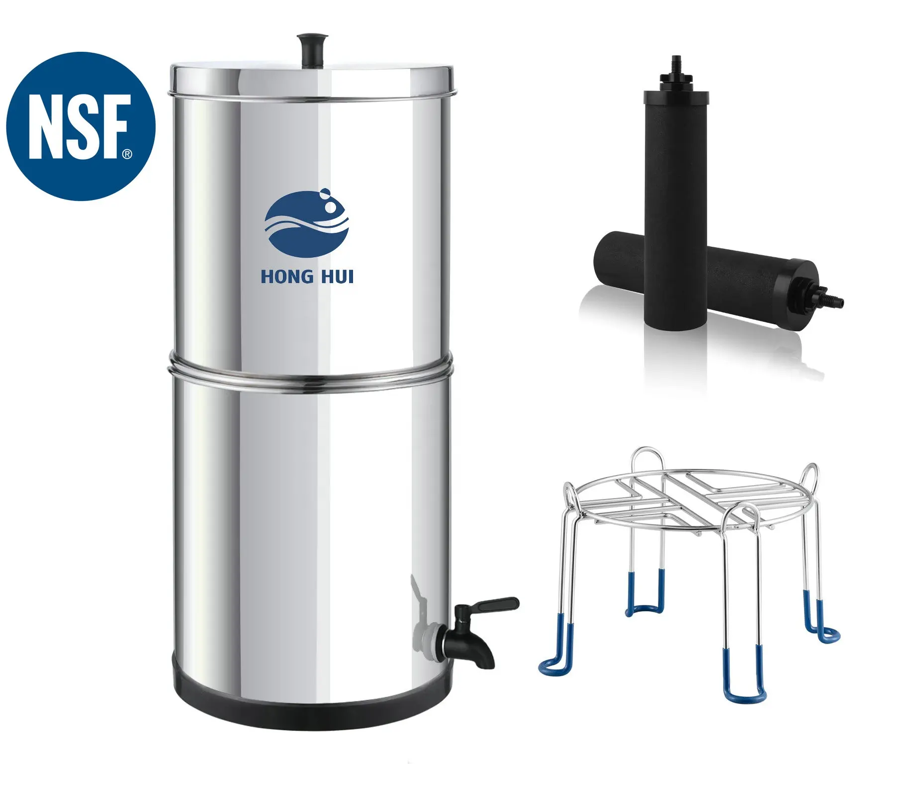 HONG HUI LT-2.25B NSF sertifikası yerçekimi Fed su filtrasyon sistemi ev ve dış mekan kullanımı için su filtreleme sistemi