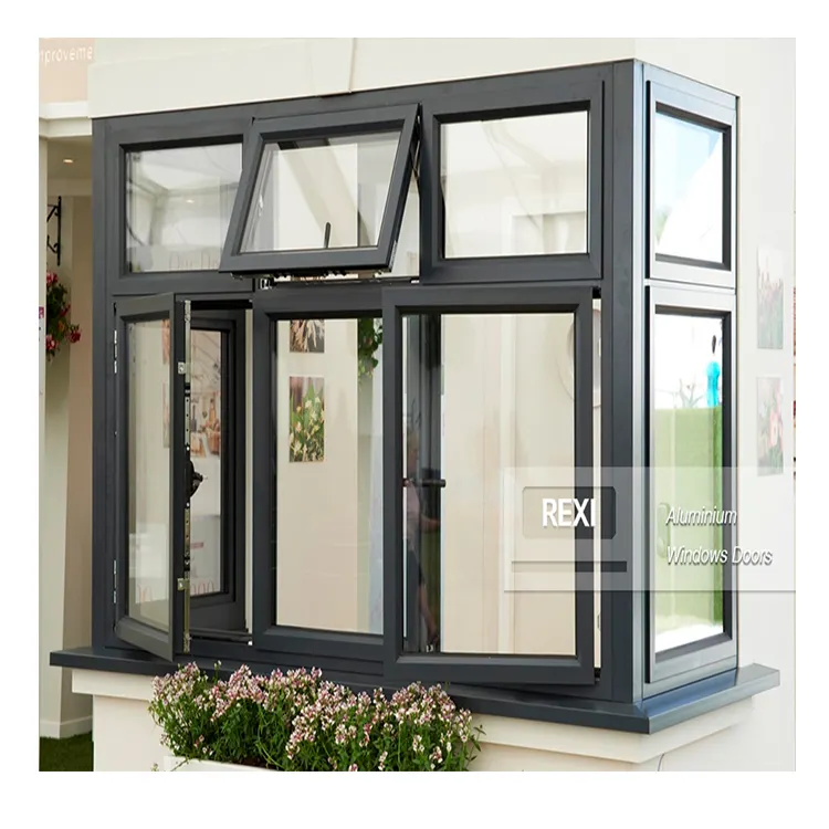 Porta de janela de alumínio com redução de ruído, bom preço, design geral, janelas deslizantes de vidro duplo