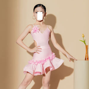 <span class=keywords><strong>Traje</strong></span> de Baile Latino Negro <span class=keywords><strong>para</strong></span> Niñas, Falda Corta con Tirantes, Transpirable, Cuello en V, <span class=keywords><strong>para</strong></span> <span class=keywords><strong>Tango</strong></span>, Salsa, Baile de Salón - Product Image 2