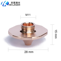 Buse de découpe laser monocouche HXLASER D28 M11 H15 en cuivre, calibre ST-S1.2 S1.3 S1.4 S1.5 S1.6 S1.7 pour buses laser Han's S
