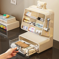 Organisateur de bureau pour stylos avec tiroir, porte-crayons multifonctionnel avec 9 compartiments et 1 tiroir, accessoires de rangement et d'organisation