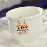 Brincos de zircão incrustado, banhado a ouro, para moças, animal, brincos de personalidade, joias de liga de alta qualidade, atacado
