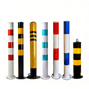Staalpijp waarschuwingspaal reflecterende anti-botsing paal tankstation vaste paal auto stopper wegbeveiliging parkeerbarrière - Product Image 1