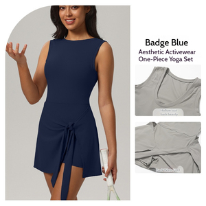 Ensemble 2 pièces pour femme : Jupe de sport taille haute amincissante à bretelles croisées, respirante et à séchage rapide, pour yoga, fitness, tennis, course à pied et gym, avec détails sur le devant - Product Image 2
