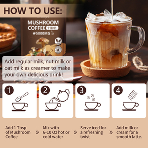 กาแฟสำเร็จรูปเห็ด OEM/ODM สำหรับสุขภาพสมองและลำไส้ ผสมเห็ดหลินจือและอัชวกันดาธรรมชาติ เพื่อพลังงานและสมาธิตลอดวัน - Product Image 4