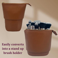 Sac de rangement pour pinceaux de maquillage de voyage personnalisé, support convertible pour pinceaux, étanche, portable, pochette pour pinceaux de maquillage, sacs cosmétiques