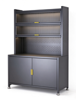 Yuzhengpeng Meuble de rangement multifonctionnel en acier inoxydable de 100 cm, armoire autoportante avec étagères réglables, résistant à la rouille et durable