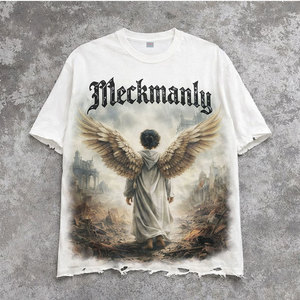T-shirt pour homme Meckmanly, manches courtes, col rond, imprimé design moto, noir, polyester, coupe régulière, respirant, style streetwear - Product Image 2