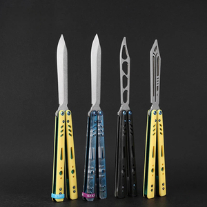 Couteau papillon d'entraînement non affûté en acier inoxydable, double couche, avec patch PC, pour entraînement efficace - Product Image 4