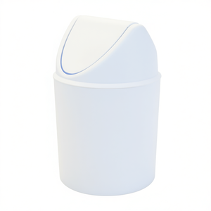 DONDOLINA Cubo de Basura con Tapa Abatible de 6 Litros, de Plástico Blanco, para Uso en la Cocina - Product Image 3