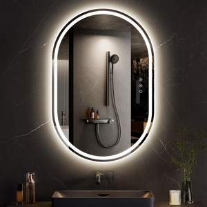 Espejo de Vanidad Inteligente con Retroiluminación LED, sin Marco, con Diseño Art <span class=keywords><strong>Deco</strong></span> para Baño, Forma de Píldora Horizontal y Vertical - Product Image 1