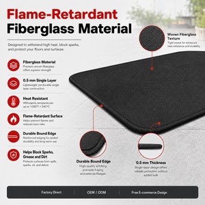 Wholesale 80 Inch Fiberglass <b>Grill</b> Mat Heat Resistant Waterproof Oil Resistant Floor Protector for Outdoor BBQ <b>Fire</b> Pit - Product Image 4
