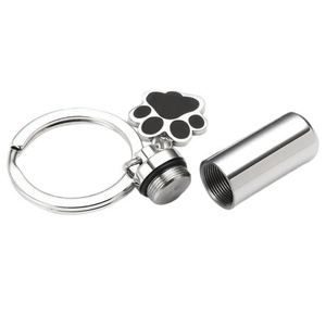 Chaveiro Moderno de Aço Inoxidável Selado para Urna de Animais de Estimação com Pegada de Pata, Ornamento Memorial para Gatos e Cães, Suporte de Armazenamento para Cinzas, Pelos, etc. - Product Image 3