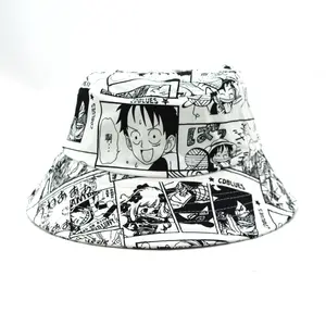 2 Color Japanese comic book Style Anime Monkey D. Luffy Bucket hats