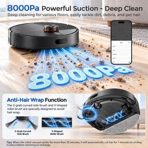 Teendow D17S 8000 Pa Aspirateur robot avec station d'auto-vidage et fonction serpillière 2-en-1 - Product Image 1