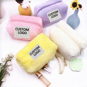 Cosmetic Bag Wholesale Custom Plush Travel Toiletry <b>Makeup</b> Pouch Women Furry Zipper Cosmetic Bag With Logo Faux Fur Coin Purse - Product Image 3