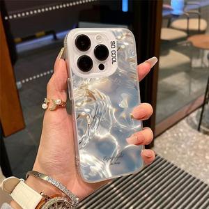 Étui pour téléphone portable en TPU pour <span class=keywords><strong>Iphone</strong></span> X Xr Xs 11 12 <span class=keywords><strong>13</strong></span> 14 15 16 17 Pro Max avec paillettes dorées et impression fantôme en argent galvanisé - Product Image 4