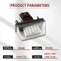 Feu de plaque d'immatriculation arrière à led pour citroën c3 c4 c5 pour Peugeot 206 207 307 308 5008 sans erreur