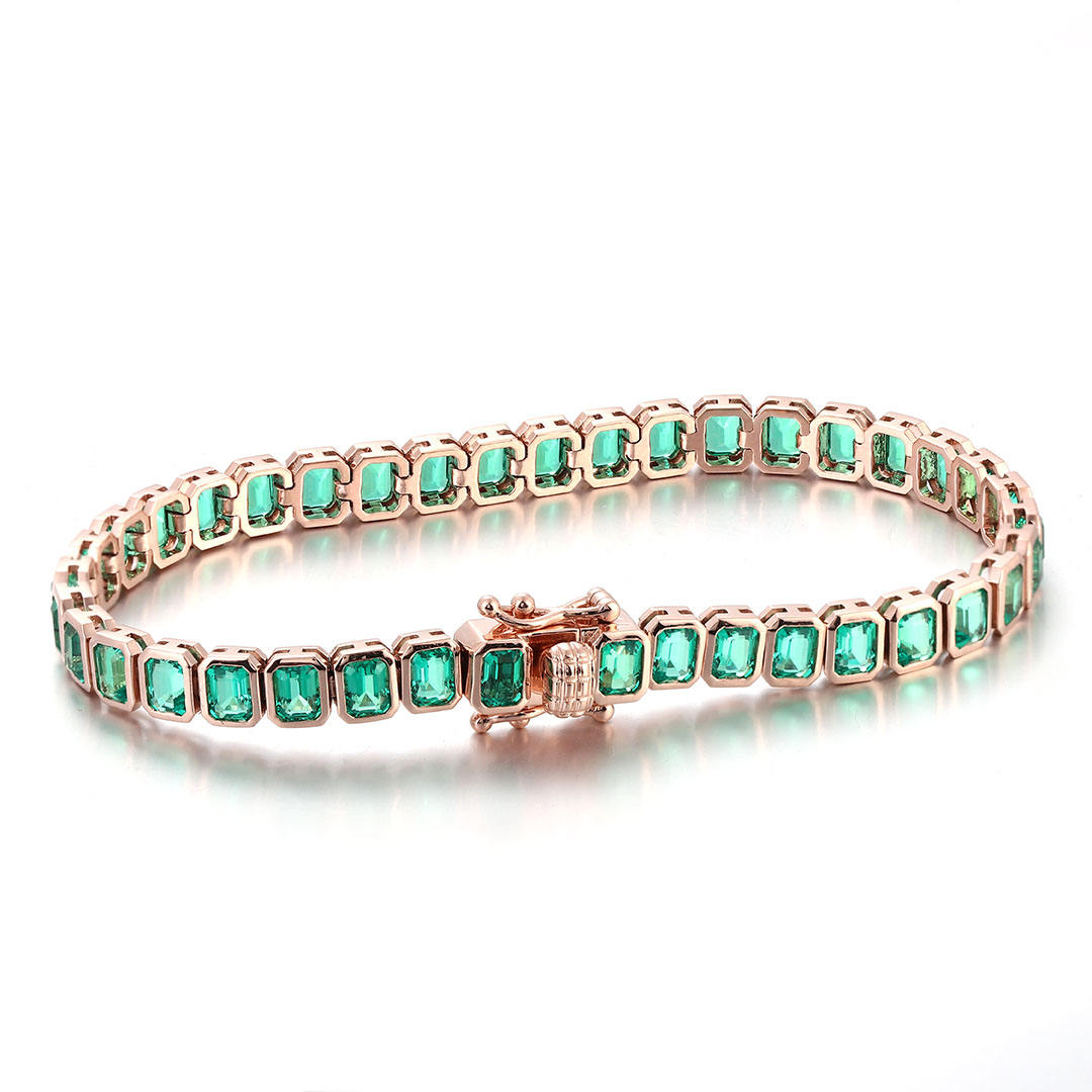 Bracelet de pierres précieuses en or 14 carats