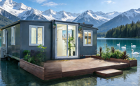 Bungalow préfabriqué de luxe |   Petite maison préfabriquée + logements portables, maison personnalisée pour l'Europe du Nord