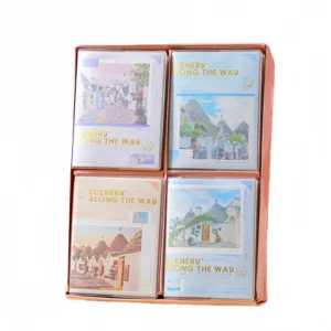 100K A7 PVC Cover Skin Feel Adhesive Cover Notebook scenery along the way Series Diary Book Student Stationery