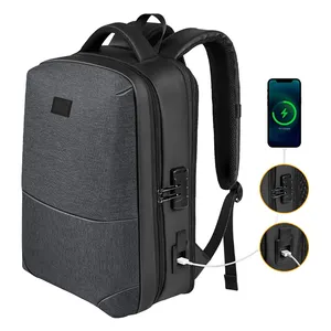 กระเป๋าใส่แล็ปท็อป15.6นิ้วกันขโมย,กระเป๋าเป้สะพายหลังสำหรับใส่คอมพิวเตอร์แนวธุรกิจขยายได้กันน้ำได้พร้อมการชาร์จแบบ USB