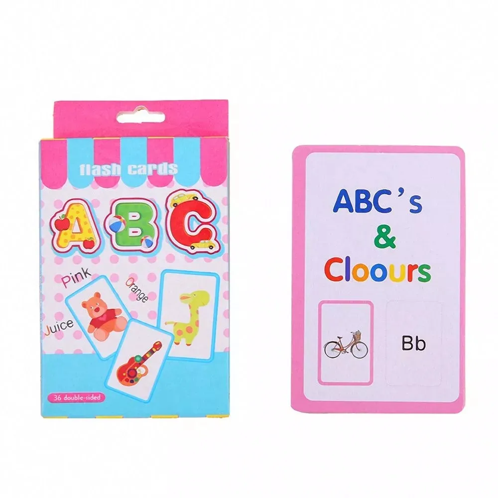 Feuille de cartes Flash décoratives et personnalisées pour enfants, apprentissage de mots de l'alphabet, 26 pièces