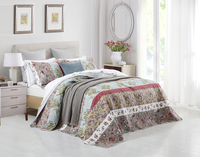 Couette de style farmhouse certifiée OEKO-TEX, légère, patchwork, design matelassé, antimicrobienne, respirante, pour lit Queen et King