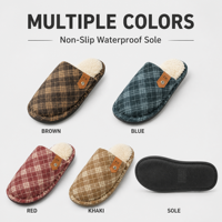 Chaussons d'intérieur pour hommes avec semelle plateforme épaisse, style décontracté en fourrure moelleuse et coussinets TPR, pour le printemps et l'hiver