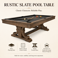 Table de billard rustique en ardoise, table de billard classique en bois pour salle de jeux à domicile, OEM ODM 7ft 8ft
