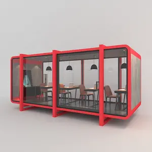 Geprefabriceerde Metalen Structuur Één Slaapkamer Modulaire Kant-En-Klare Mobiele Kleine Huizen Prefab Huiscontainer Te Koop