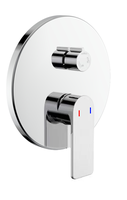 Robinet mitigeur d'eau de douche en zinc mural chaud et froid mitigeur bain en laiton pour hôtels Surface chromée vanne en céramique polie