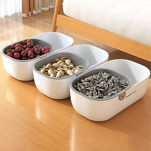 Colador <span class=keywords><strong>de</strong></span> Cocina <span class=keywords><strong>de</strong></span> Plástico <span class=keywords><strong>de</strong></span> Doble Capa Joybos, Recipiente para Alimentos con Cesta <span class=keywords><strong>de</strong></span> Drenaje, Cesta <span class=keywords><strong>de</strong></span> Drenaje para Fideos y Pasta, Ahorrador <span class=keywords><strong>de</strong></span> Espacio - Product Image 3