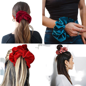 Coleteros elásticos <span class=keywords><strong>XXL</strong></span> para mujer al por mayor, grandes, lisos, de tela de gamuza mate resistente, de alta calidad, tipo scrunchie para <span class=keywords><strong>yoga</strong></span> - Product Image 1