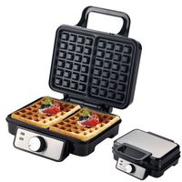 ANBO-Gaufrier électrique amovible, 4 2 tranches, double plaque, mini panini, gaufrier