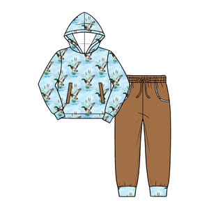 Ensemble sweat à capuche et jogging imprimé camouflage canard pour garçons, tenue décontractée style chasse, vêtements d'automne, vente en gros - Product Image 4