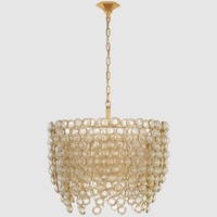 Lustre en cristal K9 décoratif LED pour table à manger, design américain personnalisé XZ, luxe, en laiton, pour hôtel