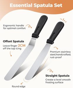 طقم تزيين الكيك 71 قطعة مع قاعدة دوارة للكيك و12 فوهة تزيين مرقمة و2 ملعقة تقليب و3 مشط تزيين وكاشطة - Product Image 5