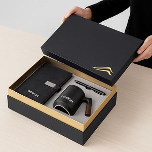 Custom Logo Corporate Gift Set with Notebook Ceramic Mug and Pen in Luxury Presentation Box for Business - Product Image 3