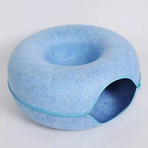 Túnel para Gatos en Oferta, Cama para Interiores de 20 Pulgadas, Desmontable, Redonda, Lavable, Túnel de Juego para Gatos, Casa de Fieltro para Gatos, Cueva para Mascotas - Product Image 1