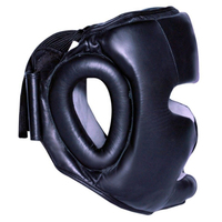 Casque de sécurité en cuir avec logo personnalisé pour la protection du visage, adapté au kick-boxing et aux arts martiaux, protège-têtes réglables pour adultes