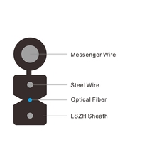 1 Core G.657A2 Cable de caída FTTH para exteriores GJYXCH/GJYFXCH Cable óptico de caída de fibra óptica de 1 núcleo Ftth