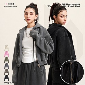 Cardigan Corto da Donna Autunno/Inverno 2025 in Poliestere/Cotone, Stile Retrò Lavato, <span class=keywords><strong>con</strong></span> <span class=keywords><strong>Zip</strong></span> e Imbottitura - Product Image 2
