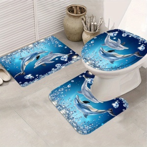 Cá Heo Kim Cương Thiết Kế Tắm Vòi Hoa Sen Rèm Thiết Lập Phong Cách Cổ Điển Polyester Không Thấm Nước Phòng Tắm Thảm Thảm Với In Kỹ Thuật Số - Product Image 5