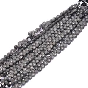 AAA + ควอตซ์ท้องฟ้า6มม.-8มม. ลูกปัดหัวใจ Briolette เหลี่ยมเพชรพลอยธรรมชาติสีดำไฟซันสโตน - Product Image 3