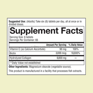 Comprimés de synergie collagène + vitamine C | Comprimés de beauté et d'immunité | Marque privée pour les marques mondiales - Product Image 2