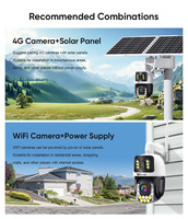 Wistino Cámara de red para exteriores 4G WIFI ICSee 8MP Ultra HD 50X Zoom Visión nocturna CMOS NVR Cámara DE SEGURIDAD CCTV